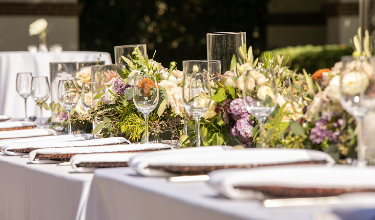 Outdoor private event space at Tangata Restaurant in Orange County